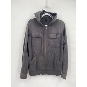 RVCA Mens Long Sleeve with Front Pockets Full Zip Hoodie Jacket Gray Size S